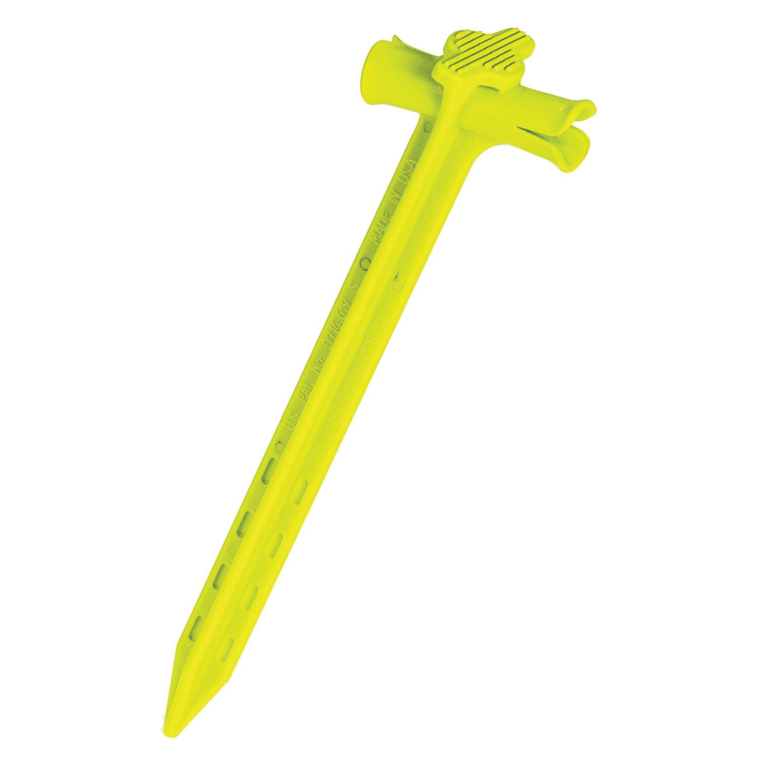 SlotLock SL9-3 Tent Stake, Neon Green, 9 in H Dimensions