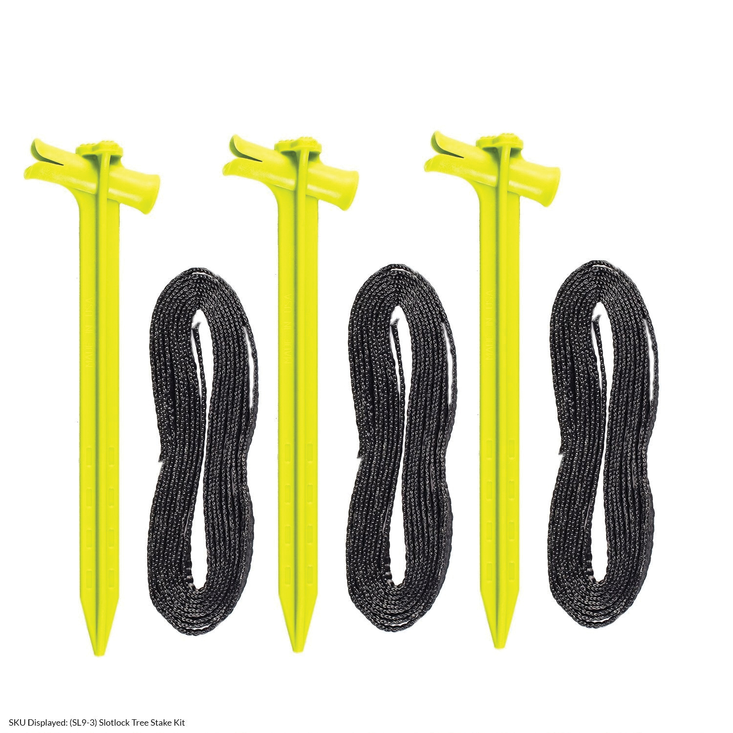SlotLock SL9-3 Tent Stake, Neon Green, 9 in H Dimensions
