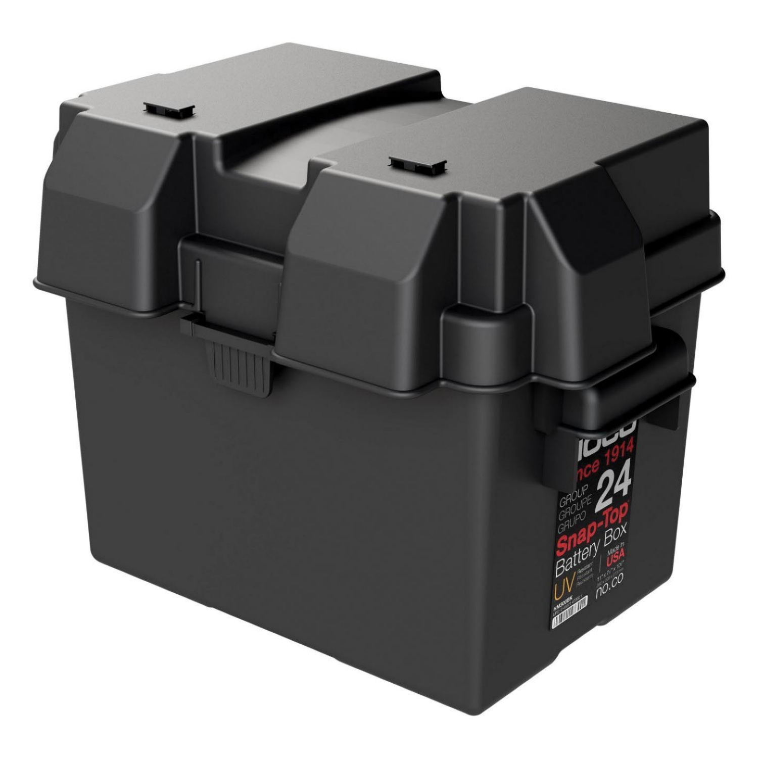 NOCO Accessories HM300BKS Battery Box, 24 Batteries, Snap-Top Locking, Plastic, Black - 2
