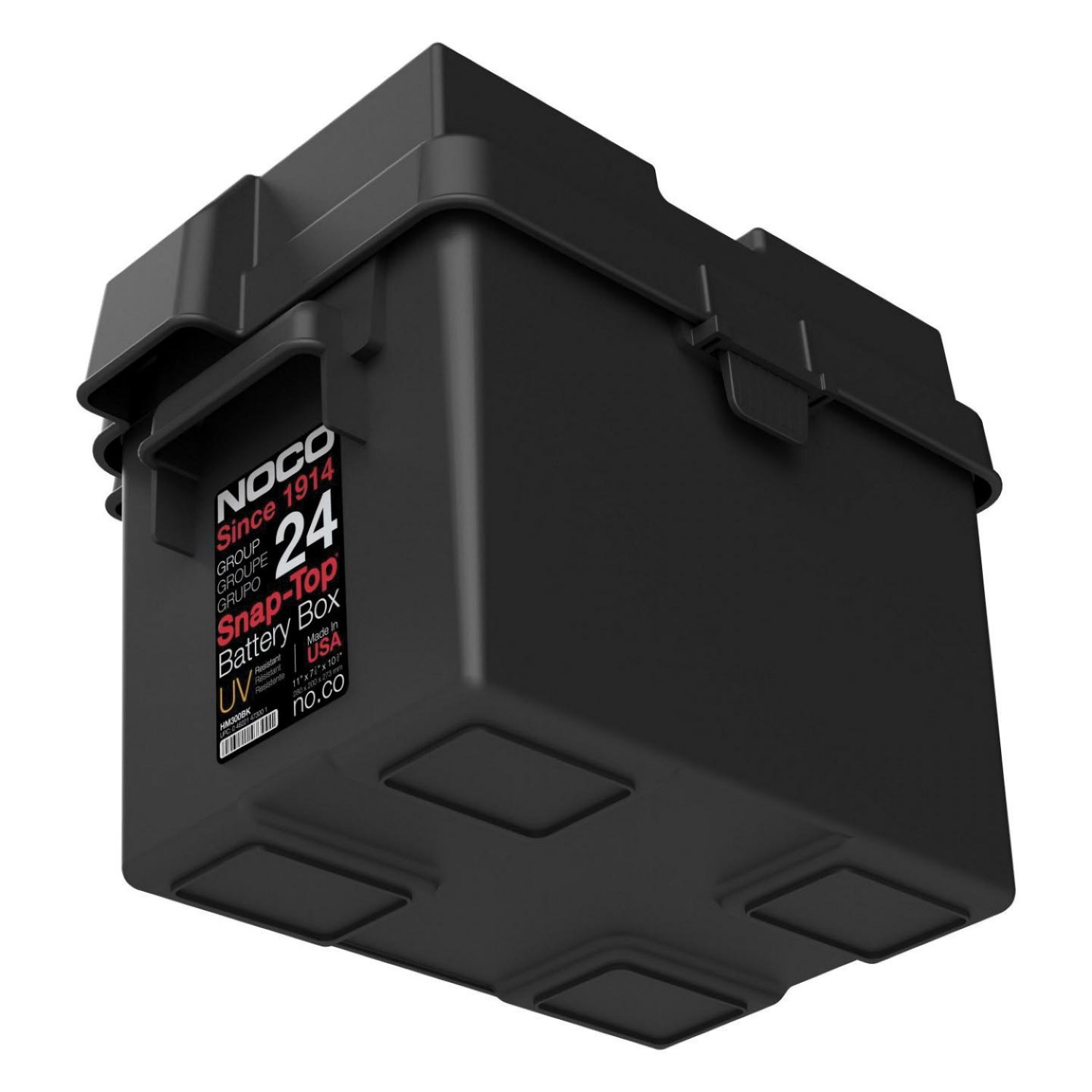 NOCO Accessories HM300BKS Battery Box, 24 Batteries, Snap-Top Locking, Plastic, Black - 3