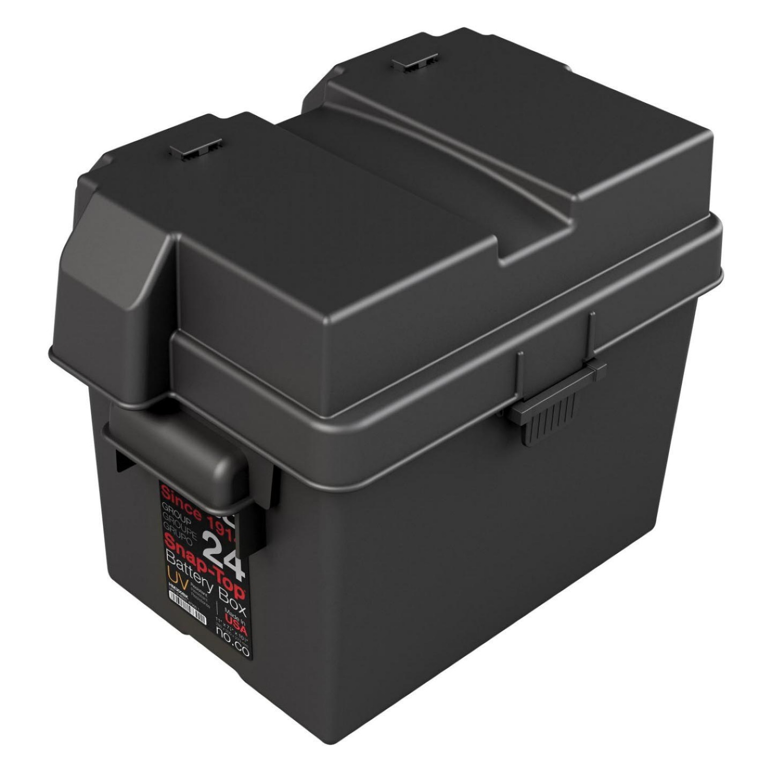 NOCO Accessories HM300BKS Battery Box, 24 Batteries, Snap-Top Locking, Plastic, Black - 4