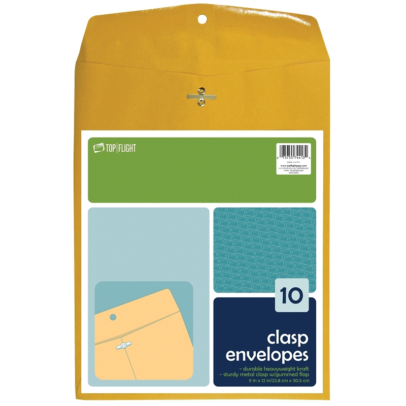 6911005 Envelope, 9 x 12 in, Kraft Paper