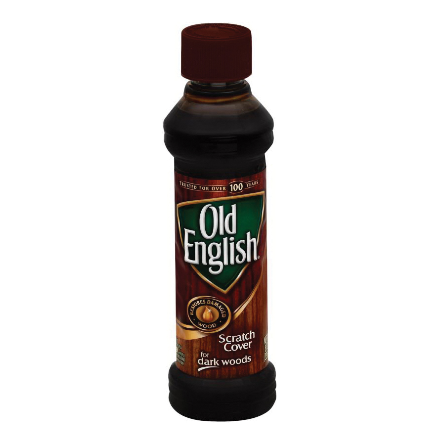 Old English 8046 Scratch Cover, 8 fl-oz Bottle, Brown, Liquid, Citrus