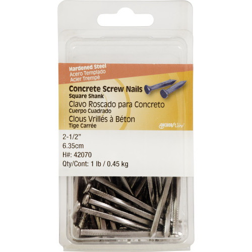 Square-Shank Concrete Nail, Hillman, 2-1/2 in, 1 lb - 4