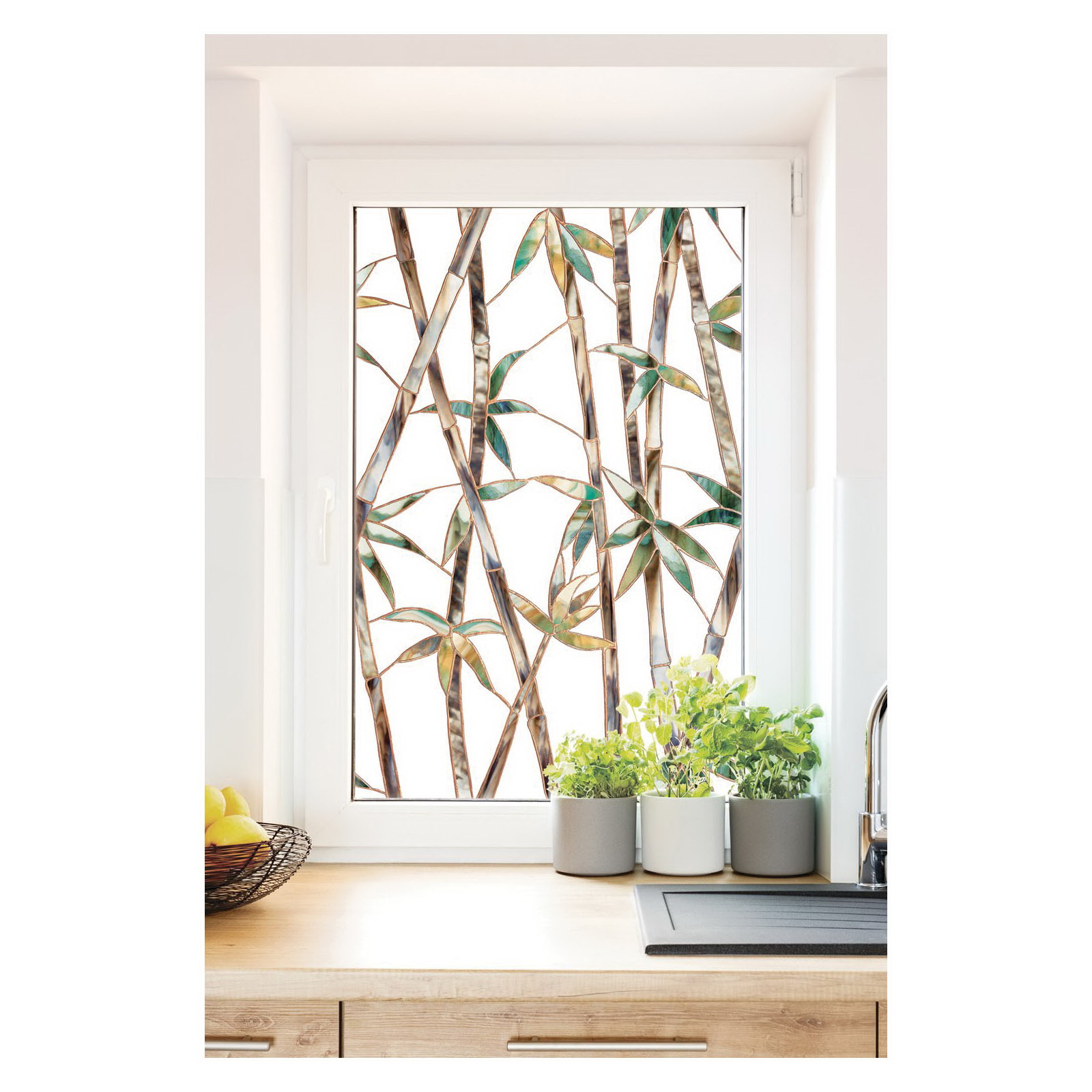 Window Film, Artscape, 36 in L, 24 in W, Bamboo Pattern, Glass - 2