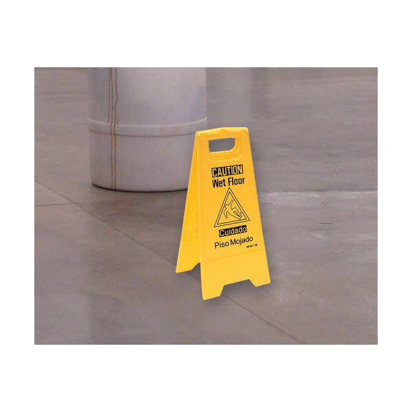 Wet Floor Sign, Hillman, Black/Yellow, Plastic, English/Spanish - 2