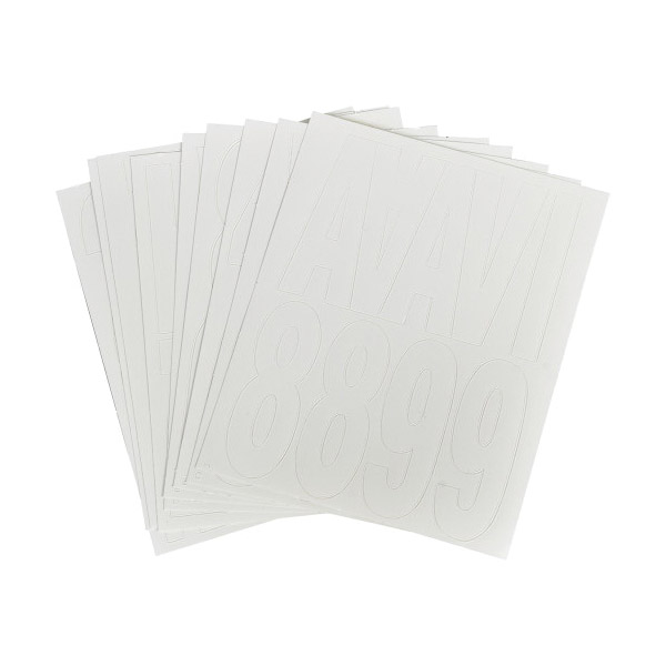 Adhesive Die-Cut Letter & Number Pack, Hillman, White Vinyl, 3 in, Assortment - 3