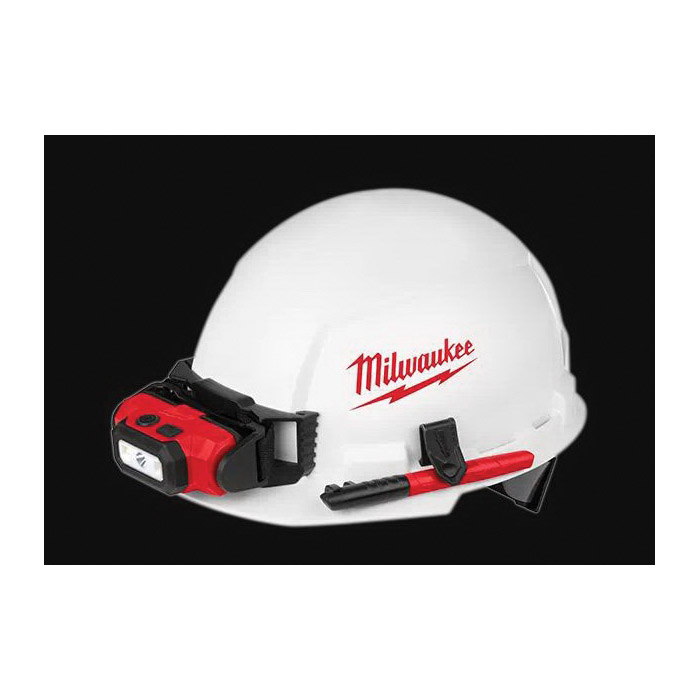 Milwaukee BOLT Series 48-73-1020 Front Brim Hard Hat, Ratchet Suspension, Polyethylene Shell, White, Class: E
