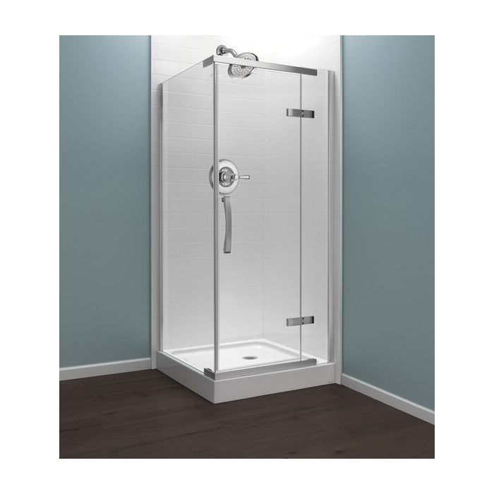 Shower Base, Delta, 36 in W, Acrylic, White - 2