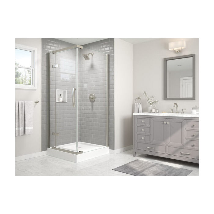 Shower Base, Delta, 36 in W, Acrylic, White - 4