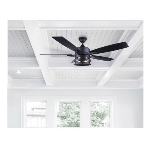 Duffy Indoor Ceiling Fan, Canarm, with Light, 52 in Dia, Black - 3