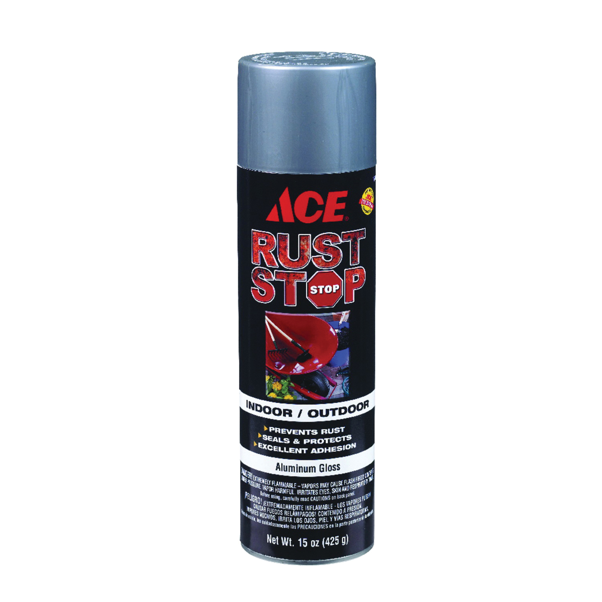 Rust Stop Spray Paint, Ace, Rust Preventative, Gloss, Aluminum, 15 oz, Can - 2