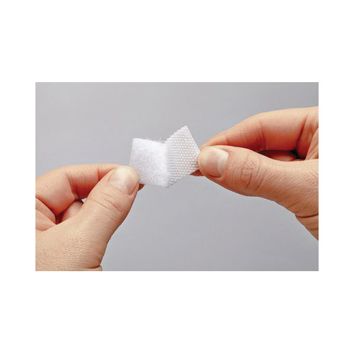 Hook and Loop Fastener, Scotch, 7/8 in W, 7/8 in L, White, 3 lb, Permanent Adhesive - 3