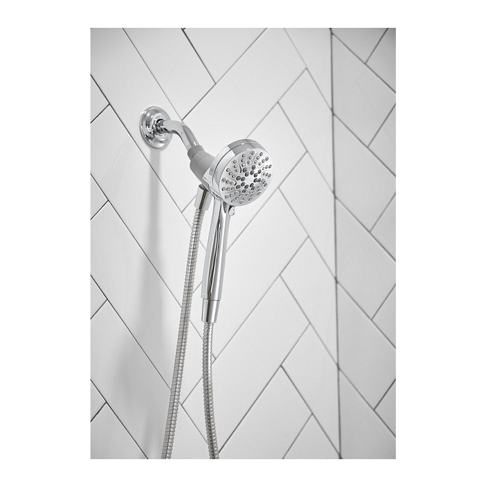 Tiffin Tub and Shower Faucet, Moen, Hand Shower Showerhead, 6 Spray Settings, 1-Handle, Chrome - 4
