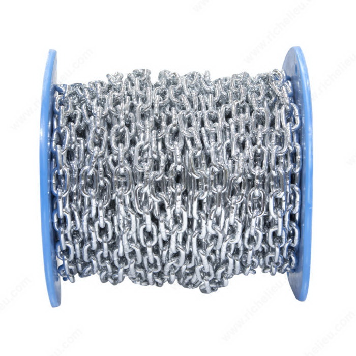 Machine Chain, Kingchain, #2, 325 lb Working Load, Steel, Zinc-Plated, Sold by the Foot - 2