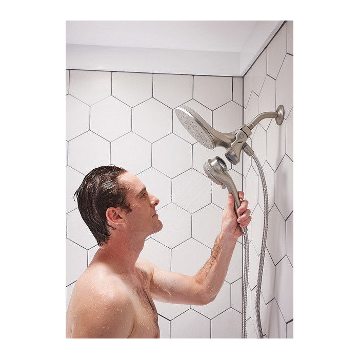 Engage Hand Shower and Rain Shower Combo, Moen, 6-Spray Patterns, Satin Nickel - 2