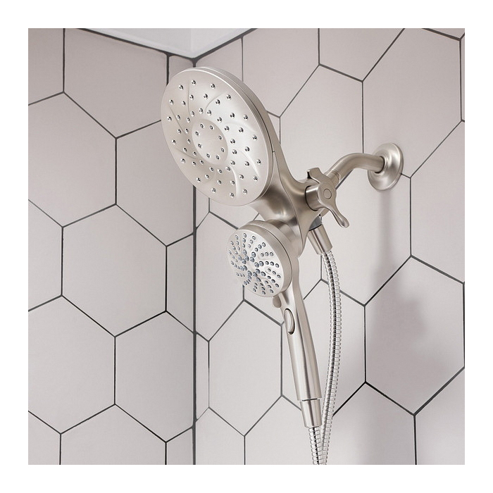Engage Hand Shower and Rain Shower Combo, Moen, 6-Spray Patterns, Satin Nickel - 3