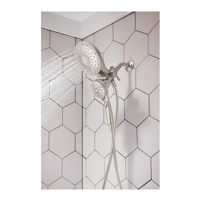 Engage Hand Shower and Rain Shower Combo, Moen, 6-Spray Patterns, Satin Nickel - 4