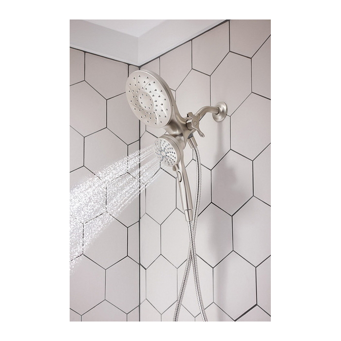 Engage Hand Shower and Rain Shower Combo, Moen, 6-Spray Patterns, Satin Nickel - 5