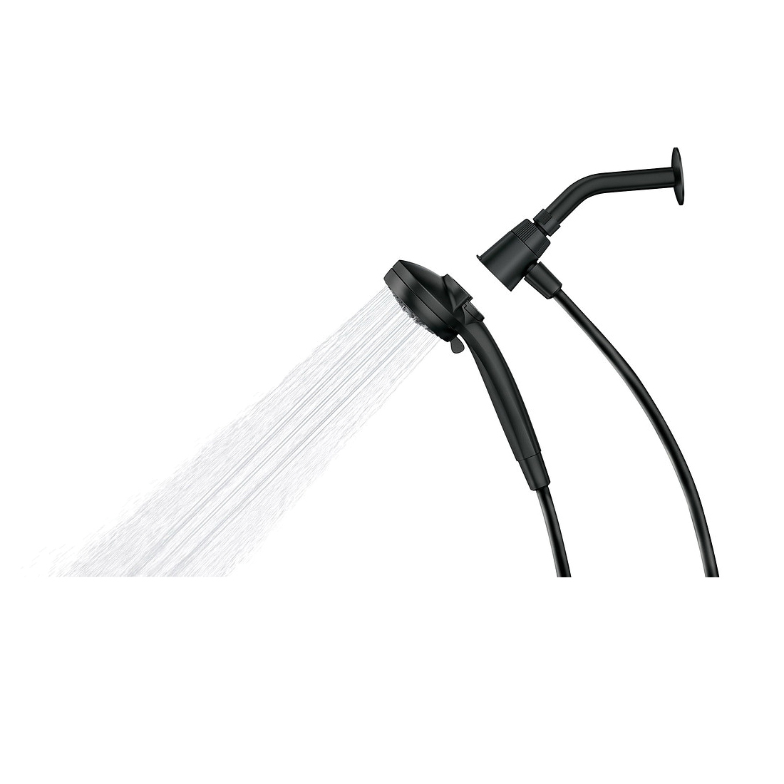 Engage Handheld Shower, Moen, 6-Spray Function, Matte Black, 60 in L Hose - 5