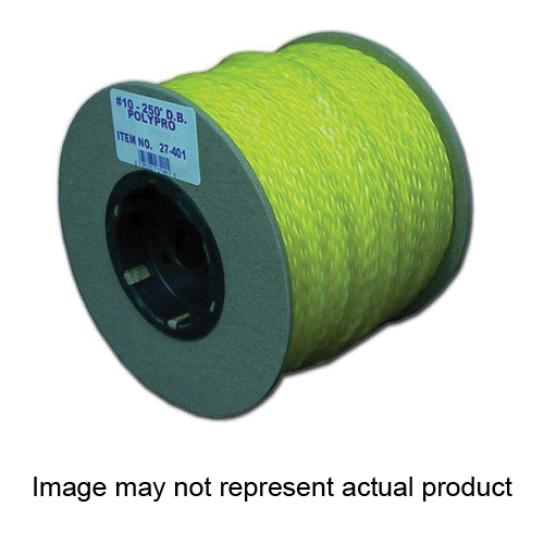 Rope, T.W. Evans Cordage, 5/16 in Dia, #10, 229 lb Working Load, Polypropylene, Yellow, Sold by the Foot - 1