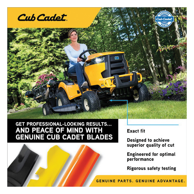 Lawn Mower Blade, Cub Cadet, 3-in1, 30 in L, 6-Point Star Arbor - 3