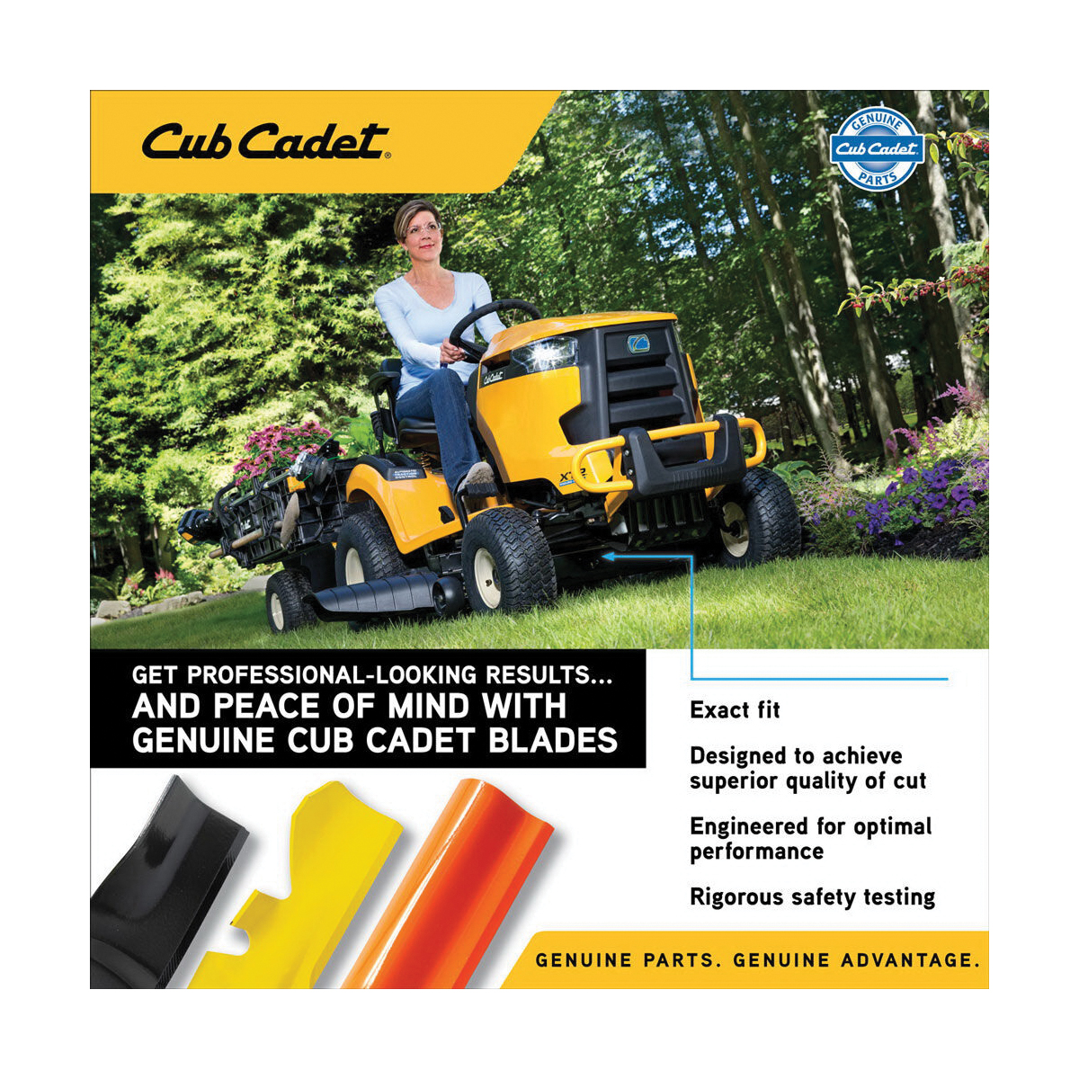 Riding Mower Blade Set, Cub Cadet, 2-in-1, 50 in W, 6-Star Arbor, 3 pc - 2