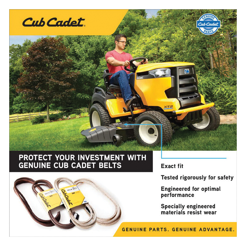 Riding Mower Deck Belt, Cub Cadet, 43-1/2 in L, 1/2 in W, For: 30 in W Deck - 3