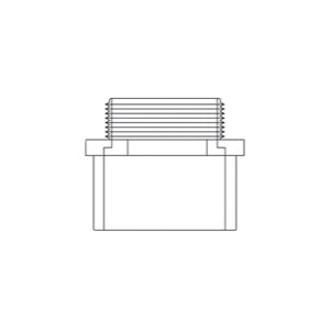 Terminal Adapter, Cantex, 1-1/2 in Male, 2 in Dia, 2.06 in L, PVC - 2