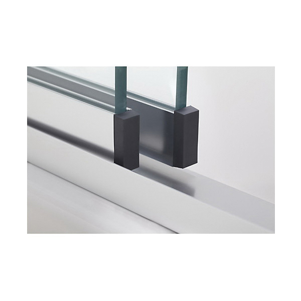 Finesse Shower Door, Sterling, 54-5/8 to 59-5/8 in W Opening, Clear Glass, Matte Black Frame - 3