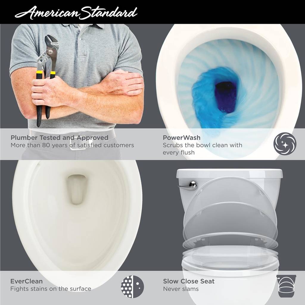 Cadet 3 Skirted Toilet Kit, American Standard, Tall Height, Two-Piece Toilet with Slow-Close Seat, Elongated Bowl - 4