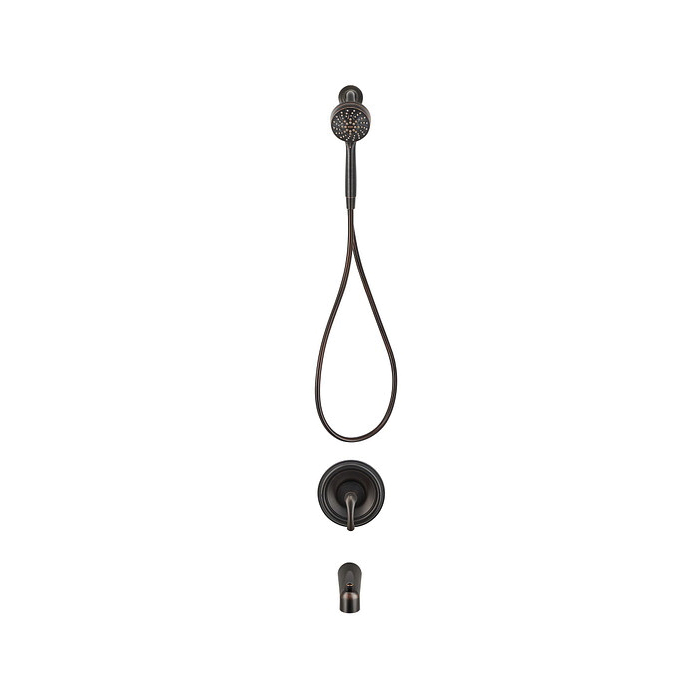 Tiffin Tub and Shower Faucet, Moen, Hand Shower Showerhead, 6 Spray Settings, Oil Rubbed Bronze - 2