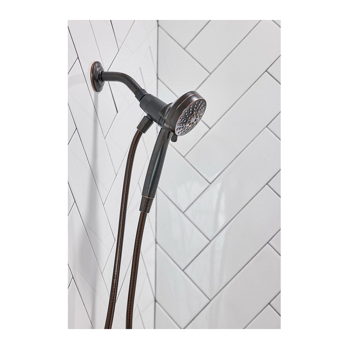 Tiffin Tub and Shower Faucet, Moen, Hand Shower Showerhead, 6 Spray Settings, Oil Rubbed Bronze - 4