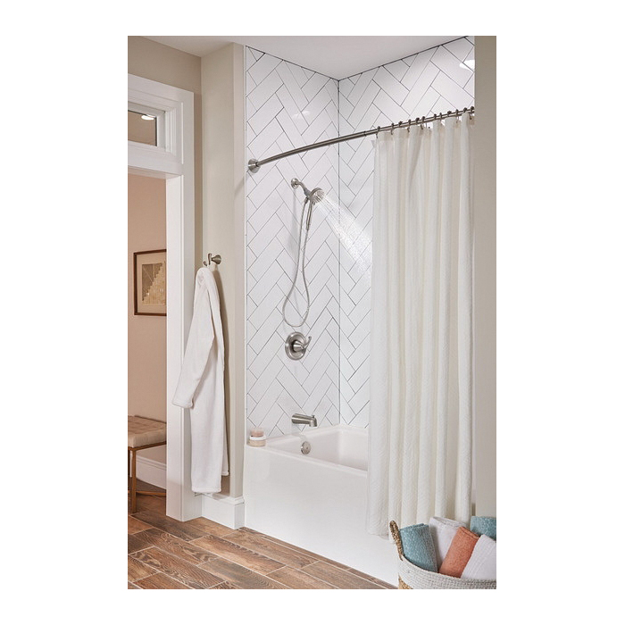 Tiffin Tub and Shower Faucet, Moen, Hand Shower Showerhead, 6 Spray Settings, 1-Handle, Satin Nickel - 3