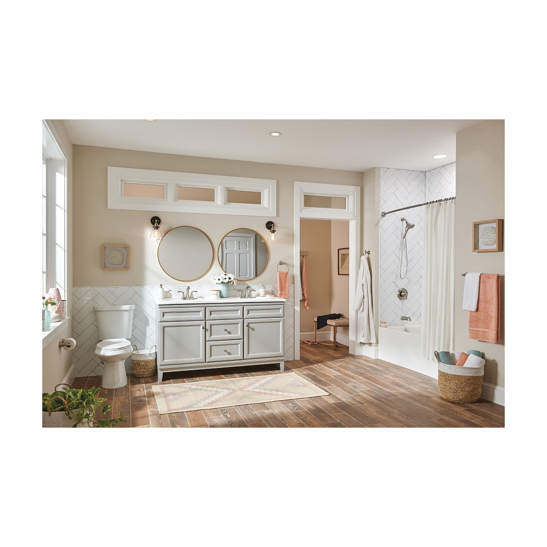 Tiffin Tub and Shower Faucet, Moen, Hand Shower Showerhead, 6 Spray Settings, 1-Handle, Satin Nickel - 4