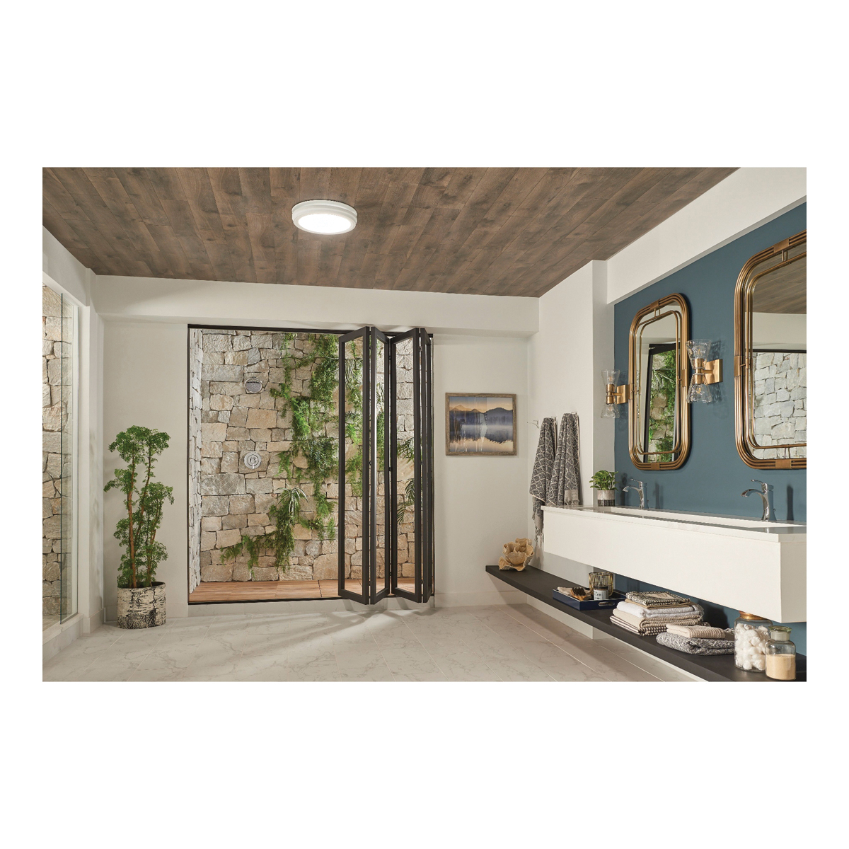 Roomside Decorative Exhaust Fan with Light, Broan, 80 cfm Air, LED Lamp - 5