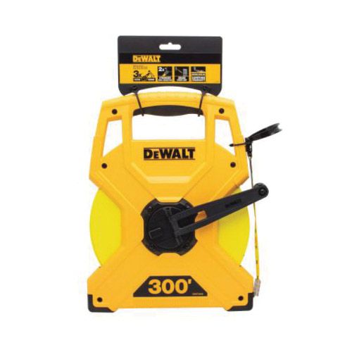Tape Measure, Dewalt, 300 ft L, 1/2 in W, Fiberglass Blade, ABS Case, Yellow Case - 2