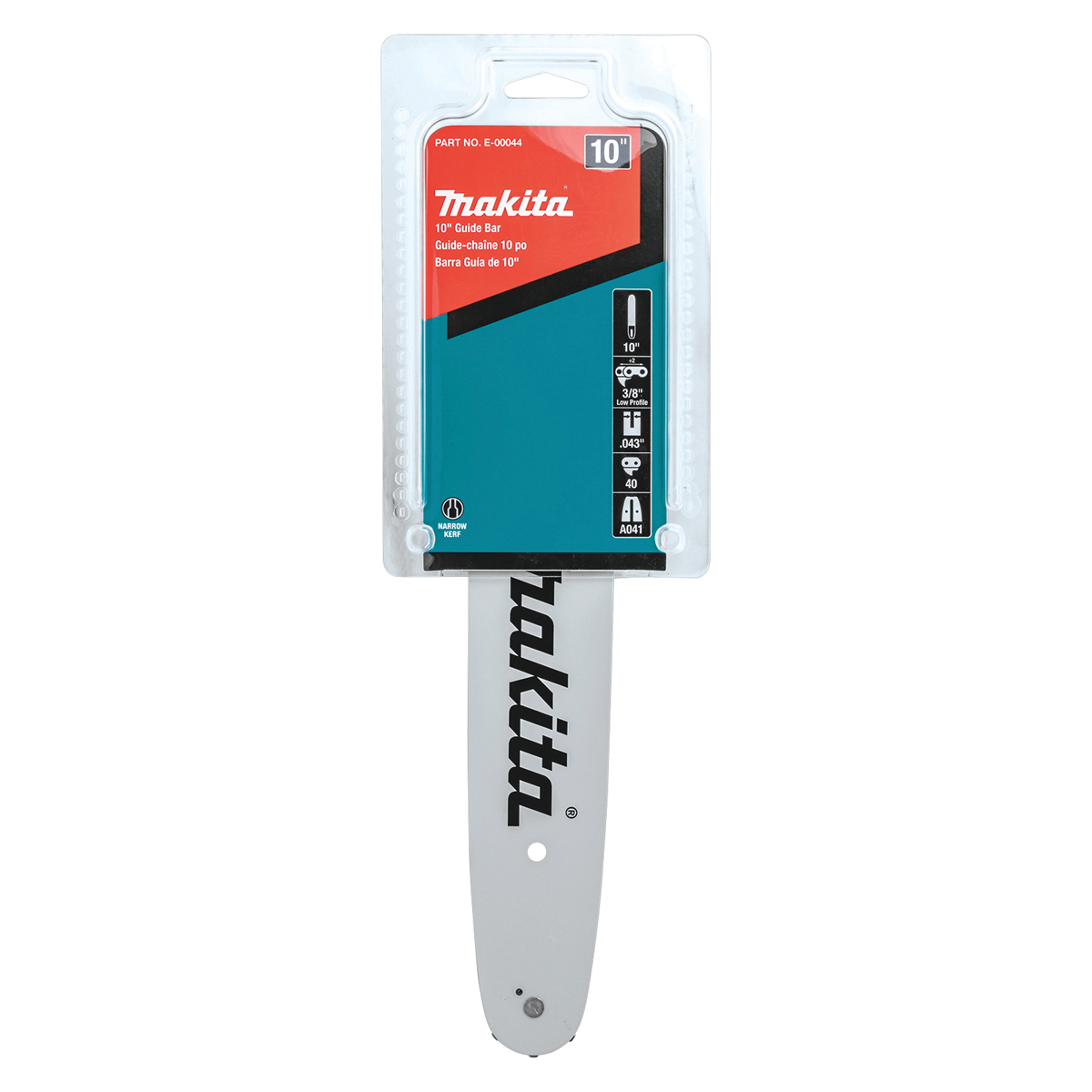Chainsaw Bar, Makita, 10 in L Bar, 0.043 Gauge, 3/8 in TPI/Pitch, 40 Link - 2