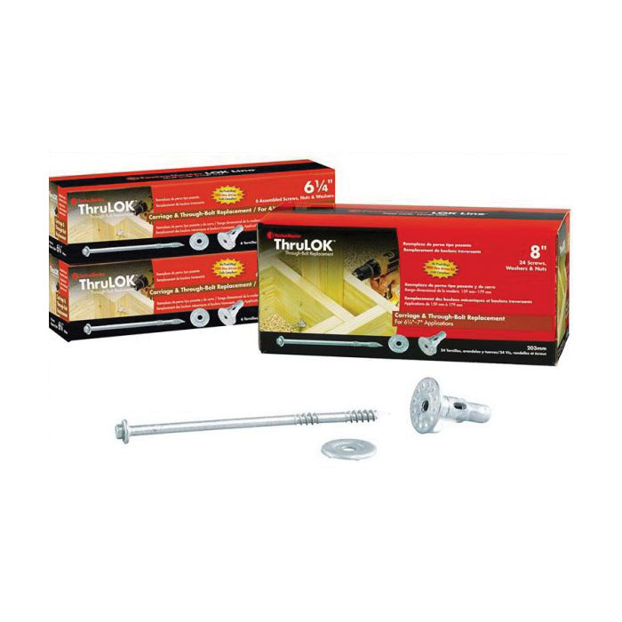 Structural Screw and Nut, Fastenmaster, Thrulok, 7 in L, Hex Cap Washer Head, Galvanized Coating, 1 pk - 4