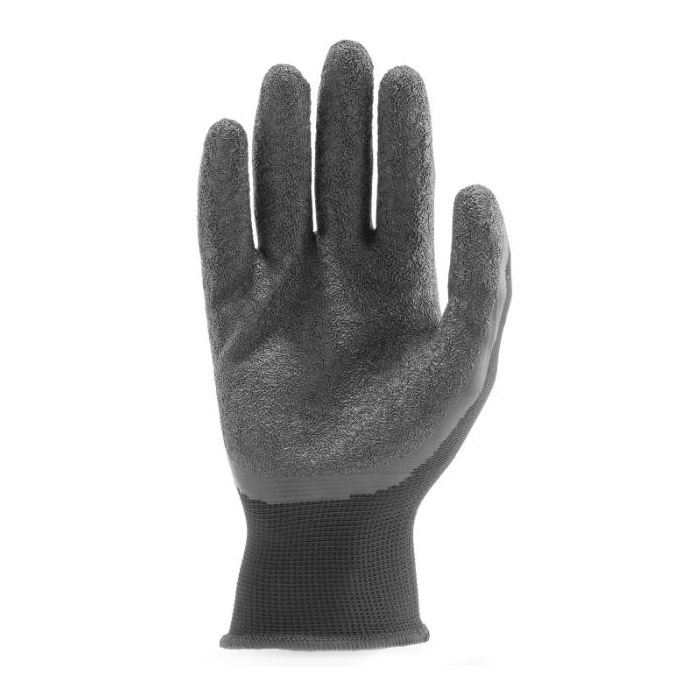 Guardmor Latex Dipped Polyester Gloves, Lift, Crinkle Texture, Large, Black - 2