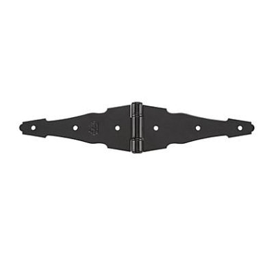 Ornamental Series N109-036 Strap Hinge, Steel, Black, Screw Mounting