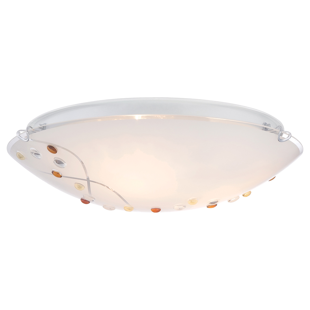 Stellar Flush Ceiling Light, Quoizel, 3-Light, 16 in W, White - 3