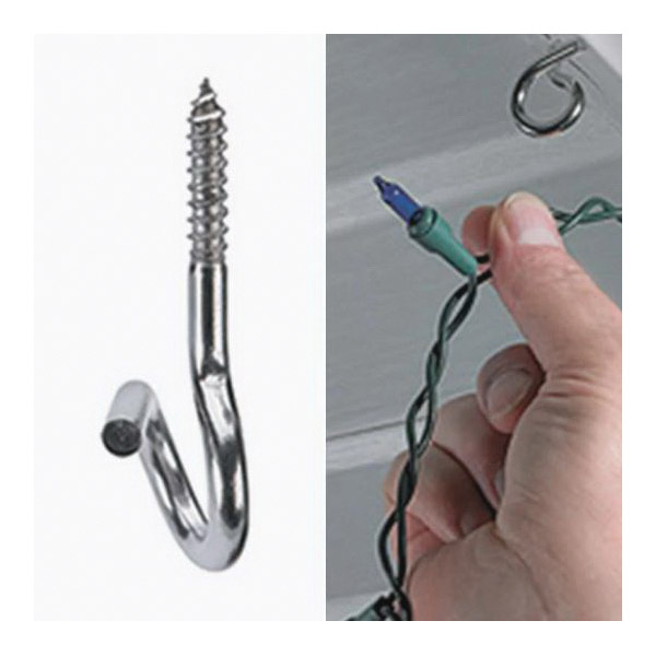 Christmas Light Hanger, Hangman, Stainless Steel, 4/PK - 2