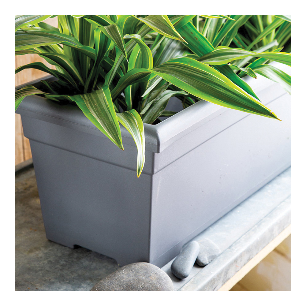 Plastic Pot Rectangular, Hc Companies, Smooth Design.28 in Wide, Warm Gray - 2