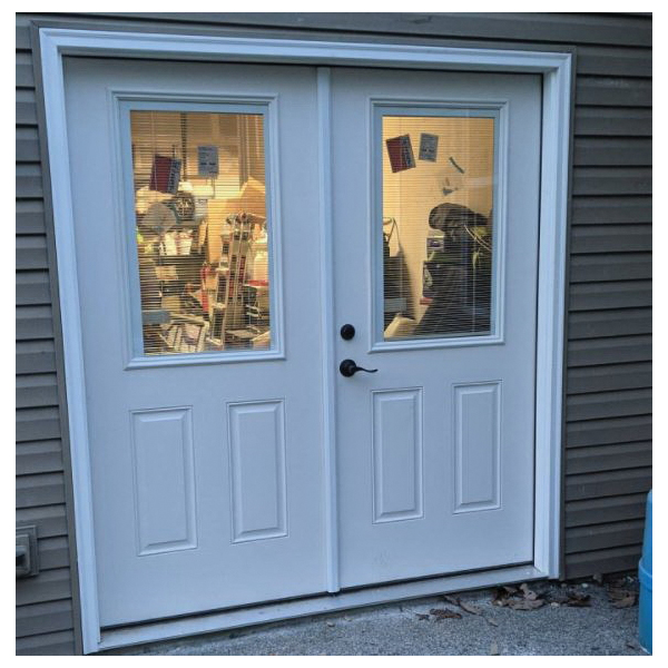 Therma-Tru Pre-Hung Door, Therma Tru, Fiber Glass 1/2 Lite Mini Blind, Right-Hand, 36 in W x 80 in H, 6-9/16 in Jamb - 1