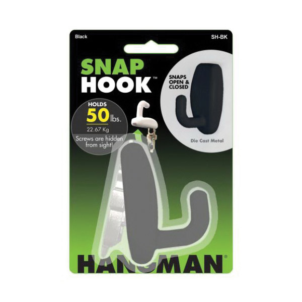 Snap Hook, Hangman, 1 in W, Zinc, 50 lb - 1