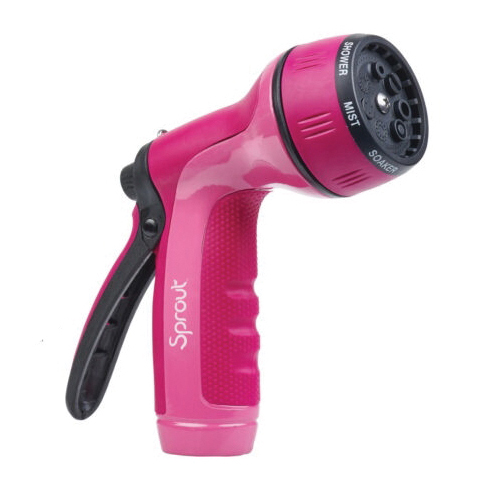 7-Pattern Hose Nozzle, Melnor, Metal, Raspberry Red - 2