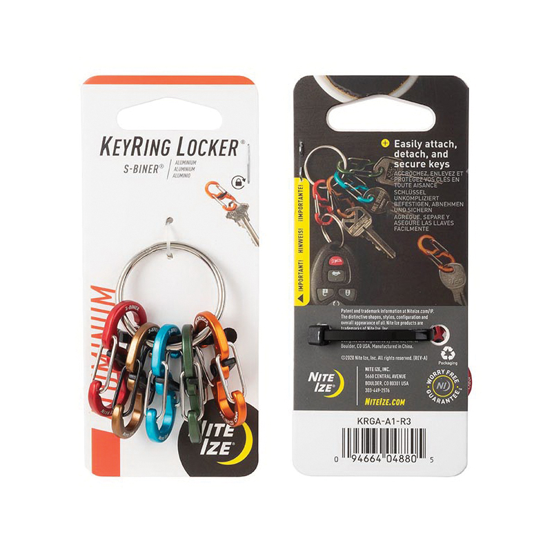 Nite Ize KeyRing Locker Aluminum Assorted Key Ring Nite Ize KeyRing Locker Aluminum Assorted Key Ring