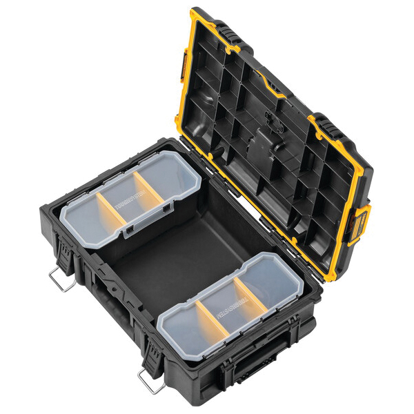 DeWALT ToughSystem 2.0 DWST08165 Tool Box, 110 lb, Plastic, Black, 21-3/4 in L x 14-3/4 in W x 7 in H Outside - 1
