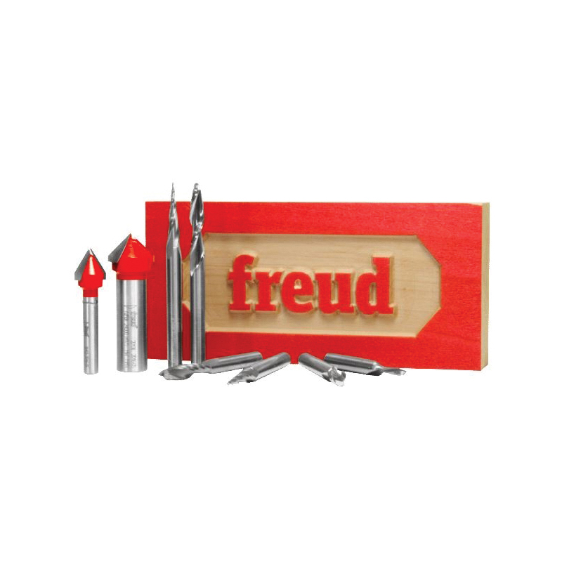 Freud 87-108 Signmaking CNC Router Bit Set, 8-Cutter